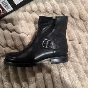 Black Leather Ankle Boots